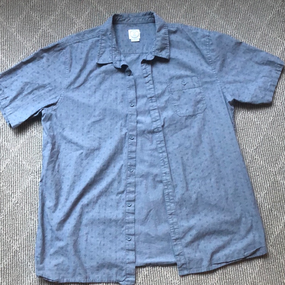 XXL short sleeve button down shirt, grey